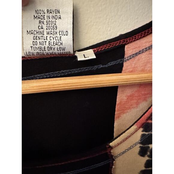 Parsley & Sage Tunic L Multicolor Tie Dye Asymmetrical Stretch Top Hippie BoHo - Picture 8 of 8